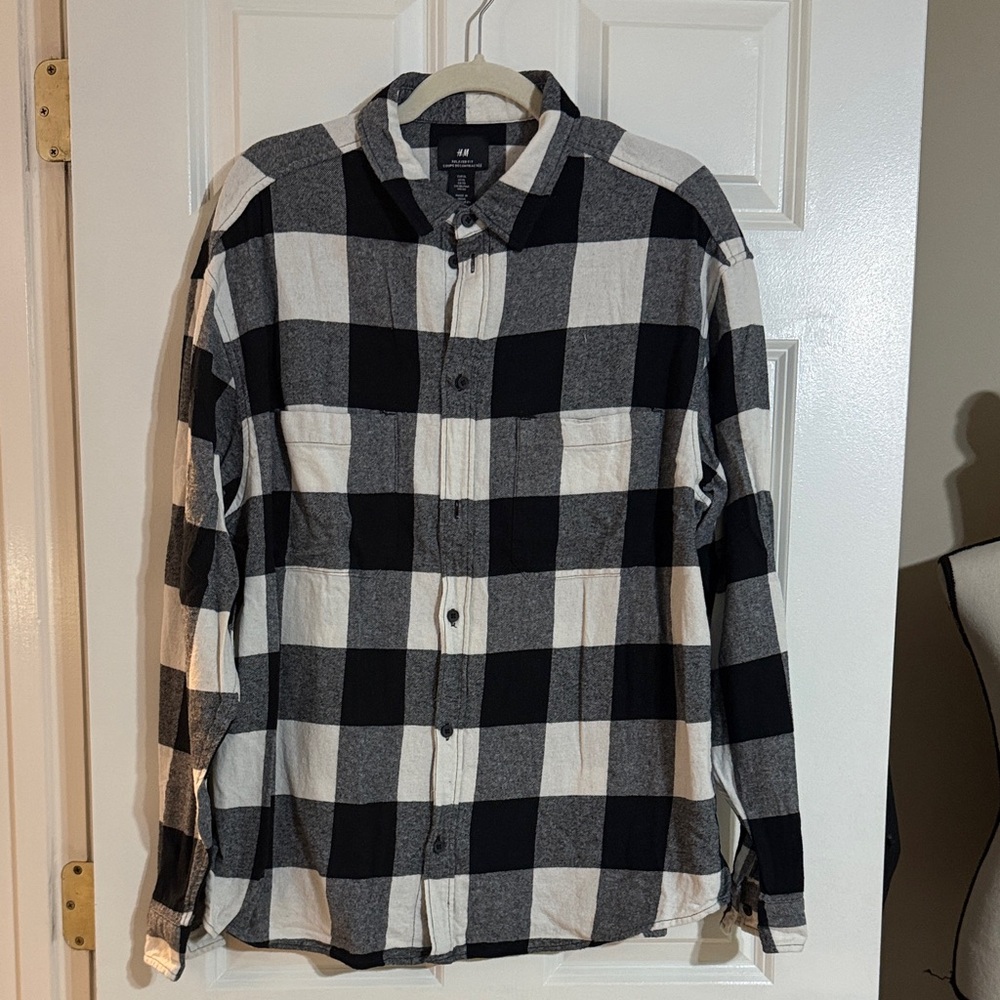 H&M Monochrome Checkered Shirt